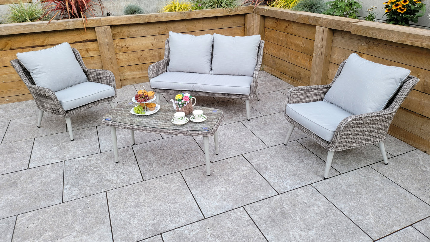 Signature Weave - Danielle Sofa Lounge Set in Fine Grey Wicker