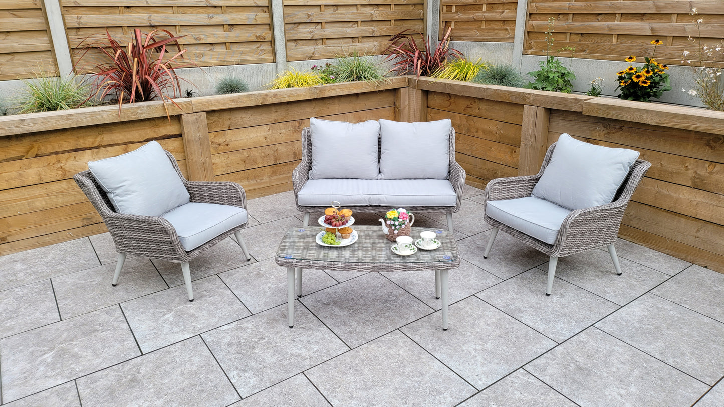 Signature Weave - Danielle Sofa Lounge Set in Fine Grey Wicker