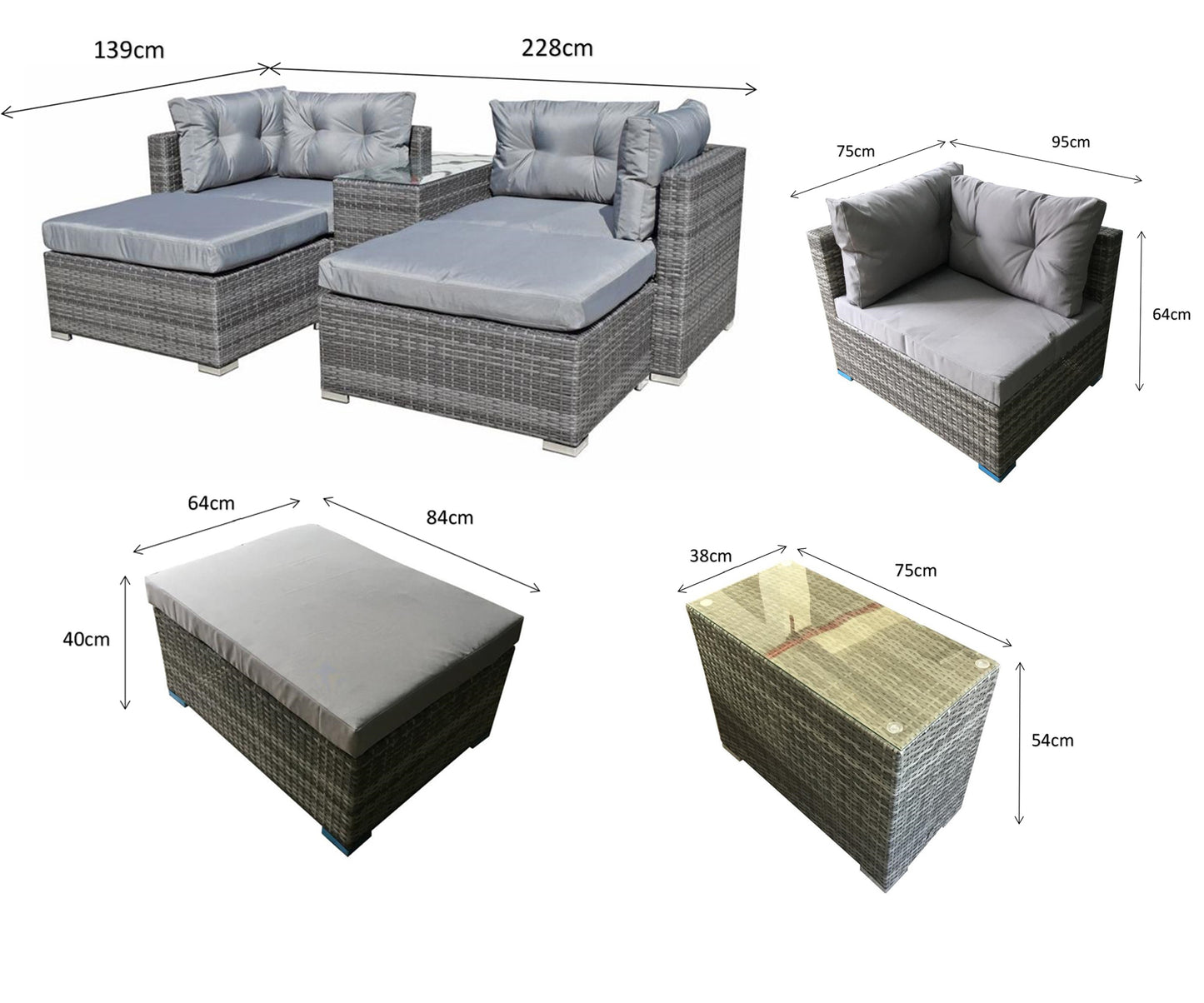 Signature Weave - Outdoor Furniture - Harper - Stackable Sofa Set In Flat Grey Weave