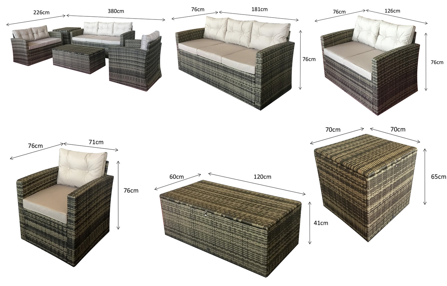 Signature Weave - Outdoor Furniture - Holly - 5 Piece Sofa Set In Mixed Brown Steel Frame