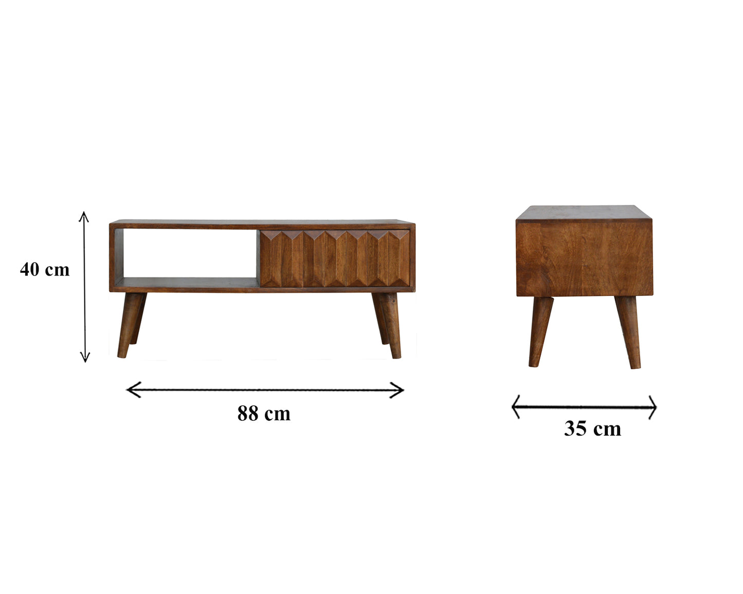 Chestnut Prism Sliding Media Unit