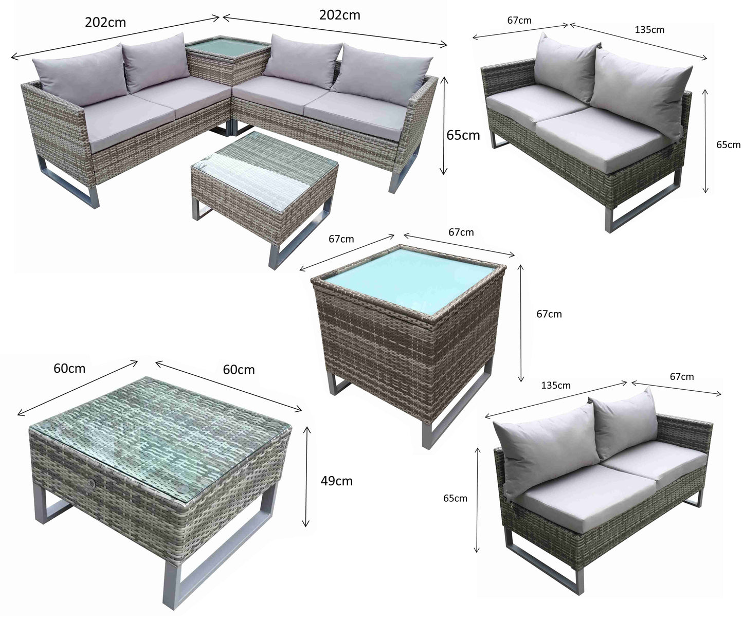 Signature Weave - Outdoor Furniture - Lucy - Corner Sofa With Corner Storage & Grey Powder Coated Legs