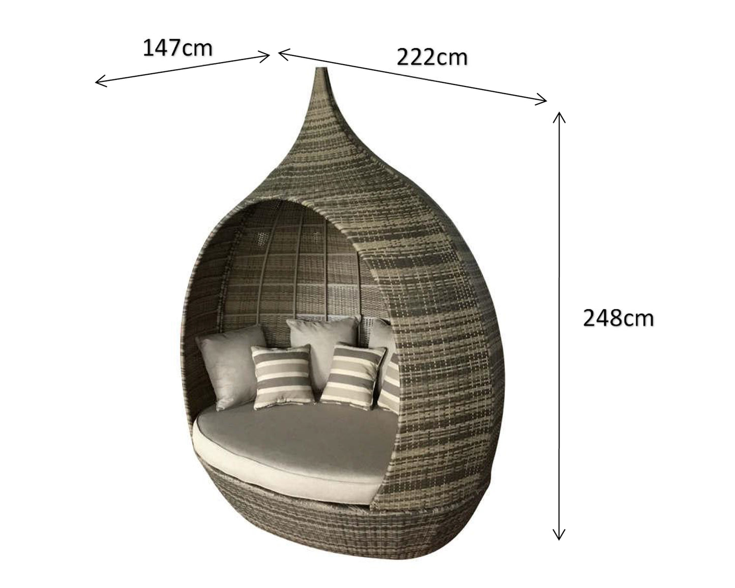 Signature Weave - Pearl Outdoor Daybed in Mixed Nature Brown
