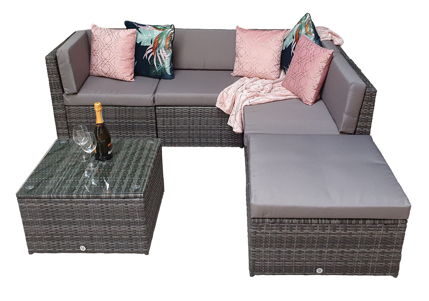 Signature Weave - Outdoor Furniture - Stella - Modular Corner Sofa In Flat Grey Weave