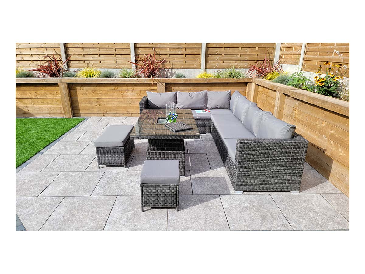 Signature Weave - Catalina Corner Dining Sofa Set with Lift Table & Ice Bucket