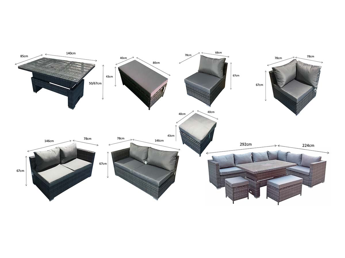 Signature Weave - Catalina Corner Dining Sofa Set with Lift Table & Ice Bucket