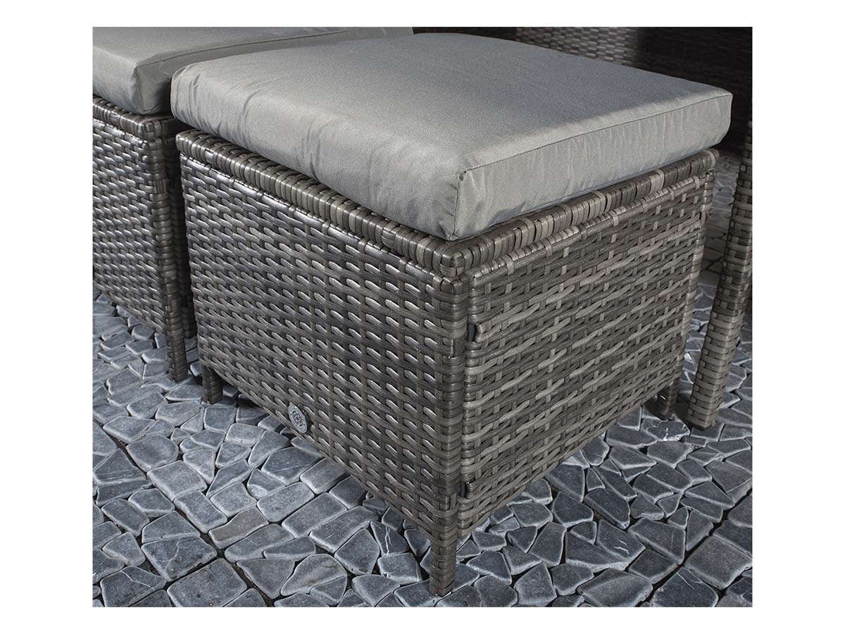 Signature Weave - Charlotte Outdoor Grey Corner Dining Sofa Set with Ottoman Stool Seats