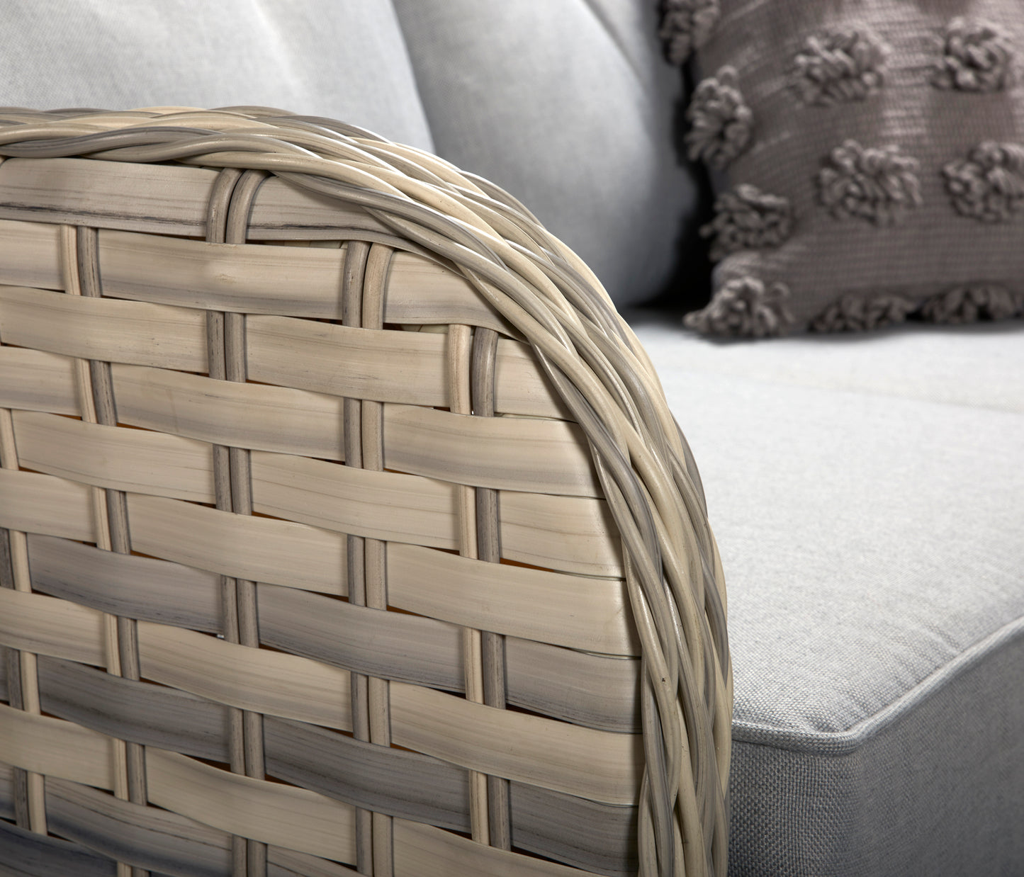 Signature Weave - Outdoor Furniture - Large Corner Dining Set With Benches In Silver Grey Wicker With Pale Grey Cushions