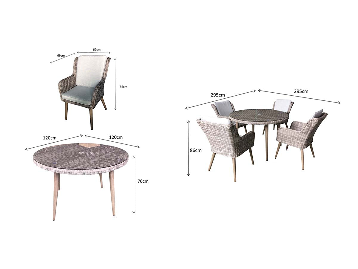 Signature Weave - Danielle Grey Outdoor Rattan Round Dining Set
