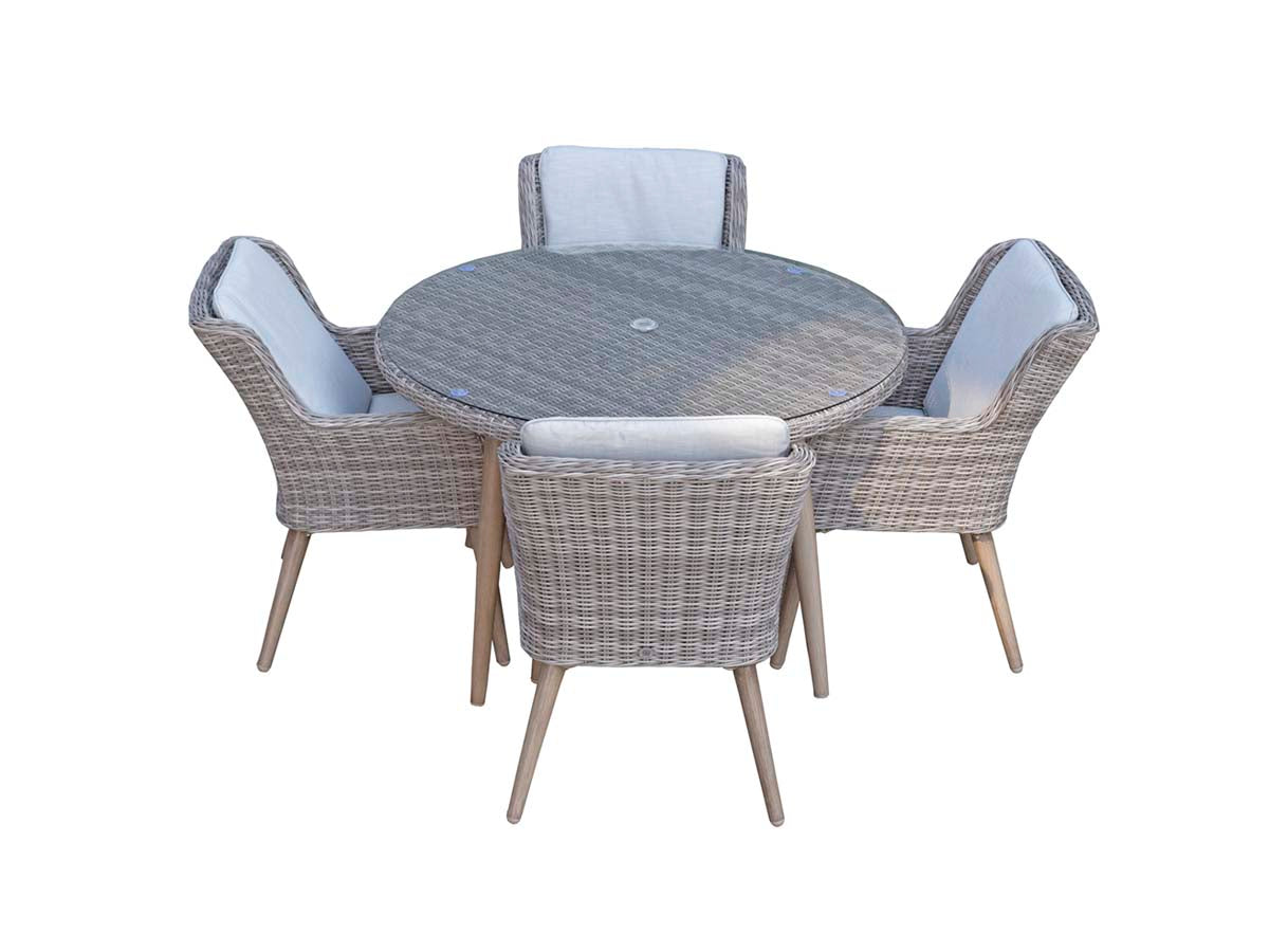 Signature Weave - Danielle Grey Outdoor Rattan Round Dining Set