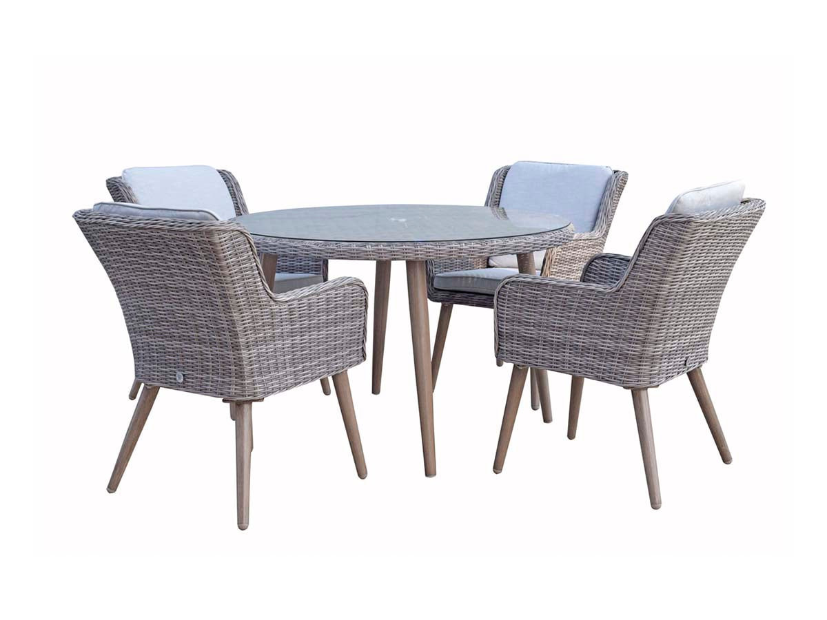 Signature Weave - Danielle Grey Outdoor Rattan Round Dining Set