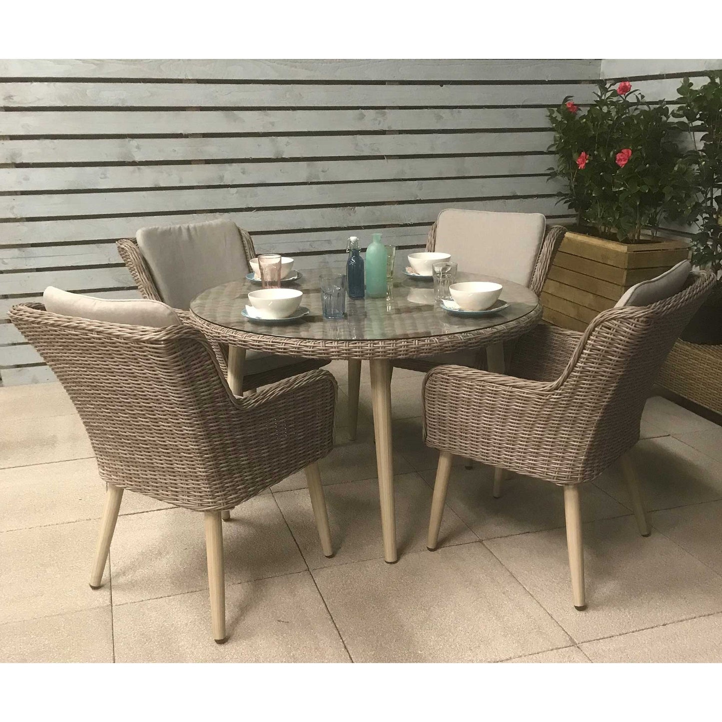 Signature Weave - Danielle Grey Outdoor Rattan Round Dining Set