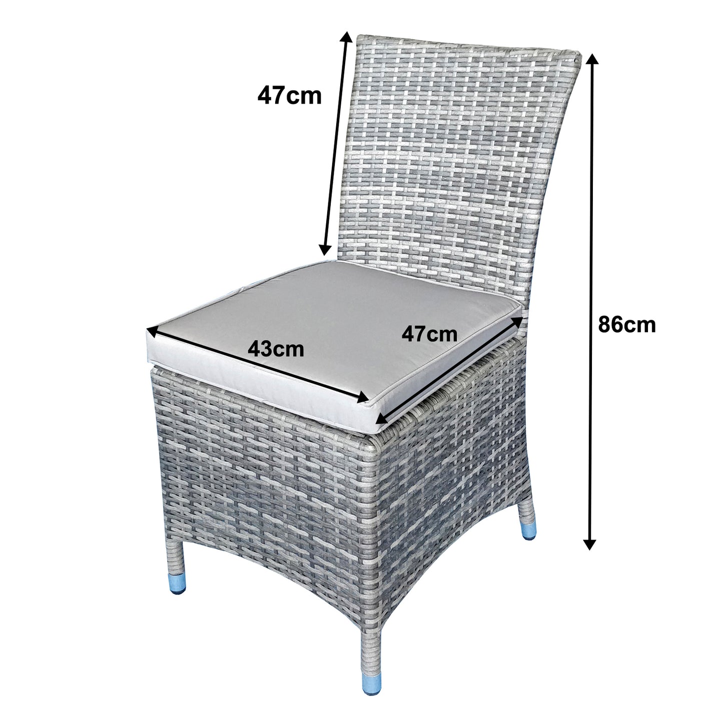 Signature Weave - Emily Outdoor Rattan Glass-Top Table with Armless Chairs