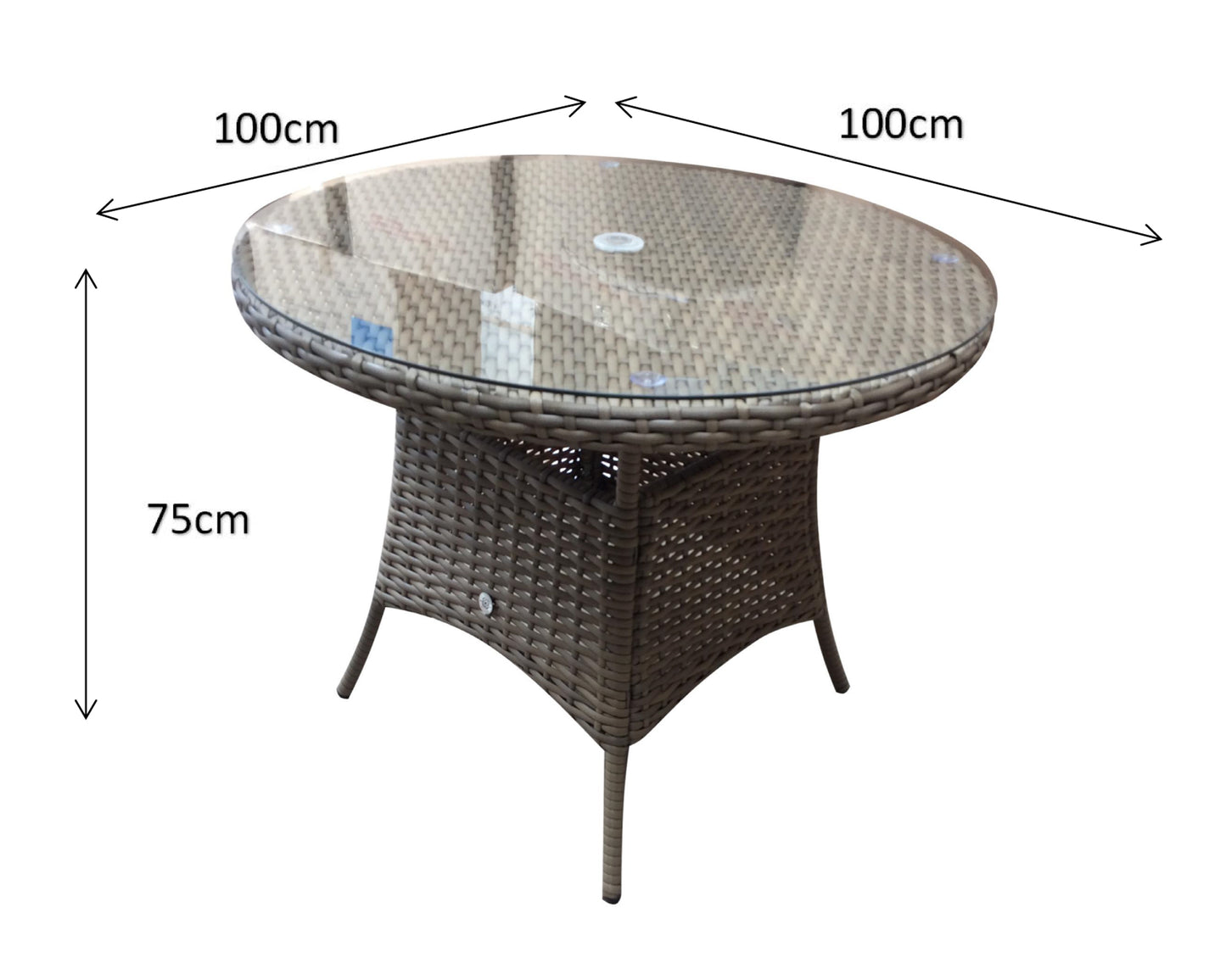 Signature Weave - Emily Outdoor Round Rattan Glass-Top Dining Set