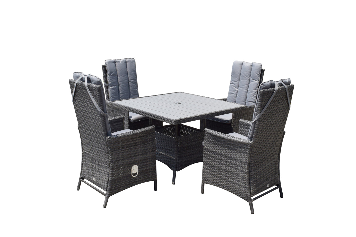 Signature Weave - Emily Outdoor Square Dining Set with HDPE Wood Effect Table Top