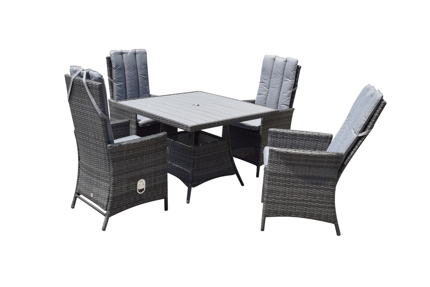 Signature Weave - Emily Outdoor Square Dining Set with HDPE Wood Effect Table Top