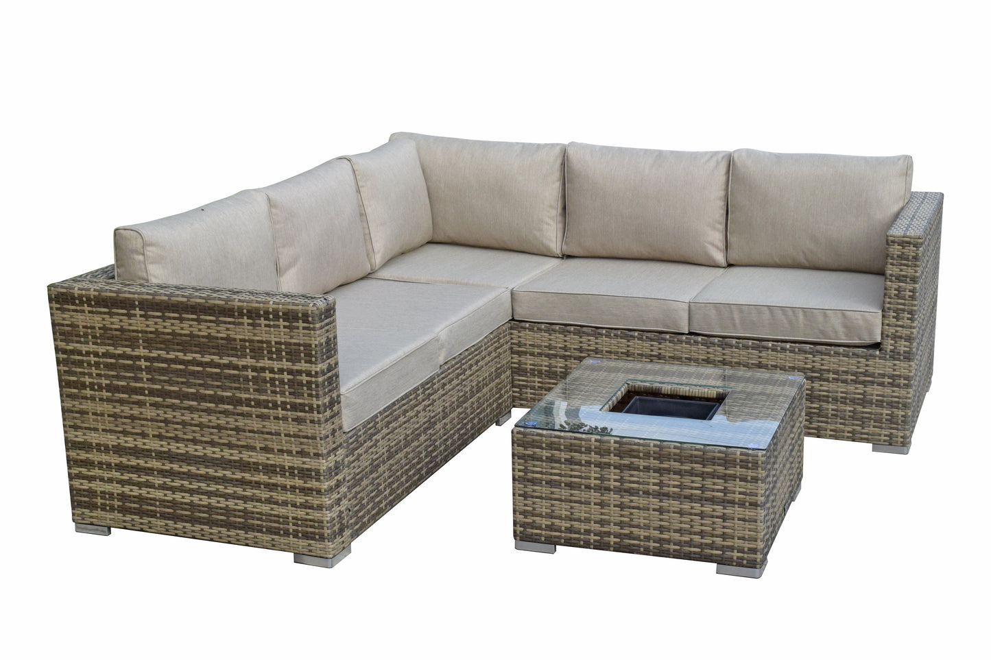 Signature Weave - Outdoor Furniture - Georgia Corner Sofa With Ice Bucket In Coffee Table