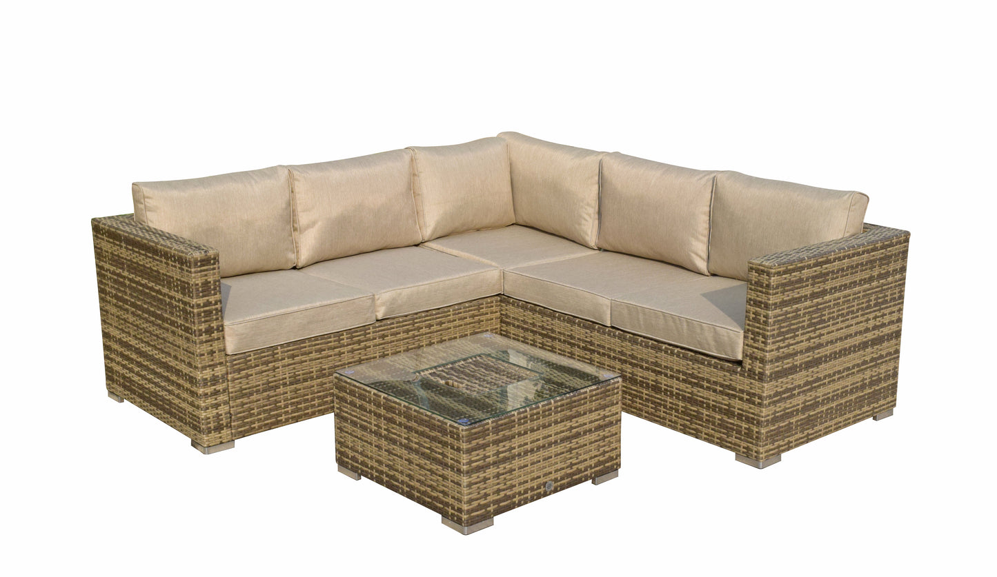 Signature Weave - Outdoor Furniture - Georgia Corner Sofa With Ice Bucket In Coffee Table