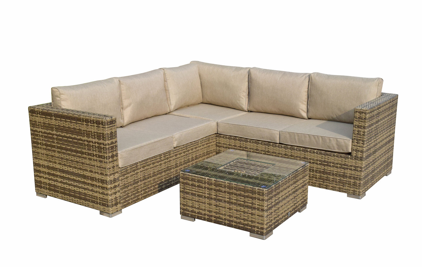 Signature Weave - Outdoor Furniture - Georgia Corner Sofa With Ice Bucket In Coffee Table