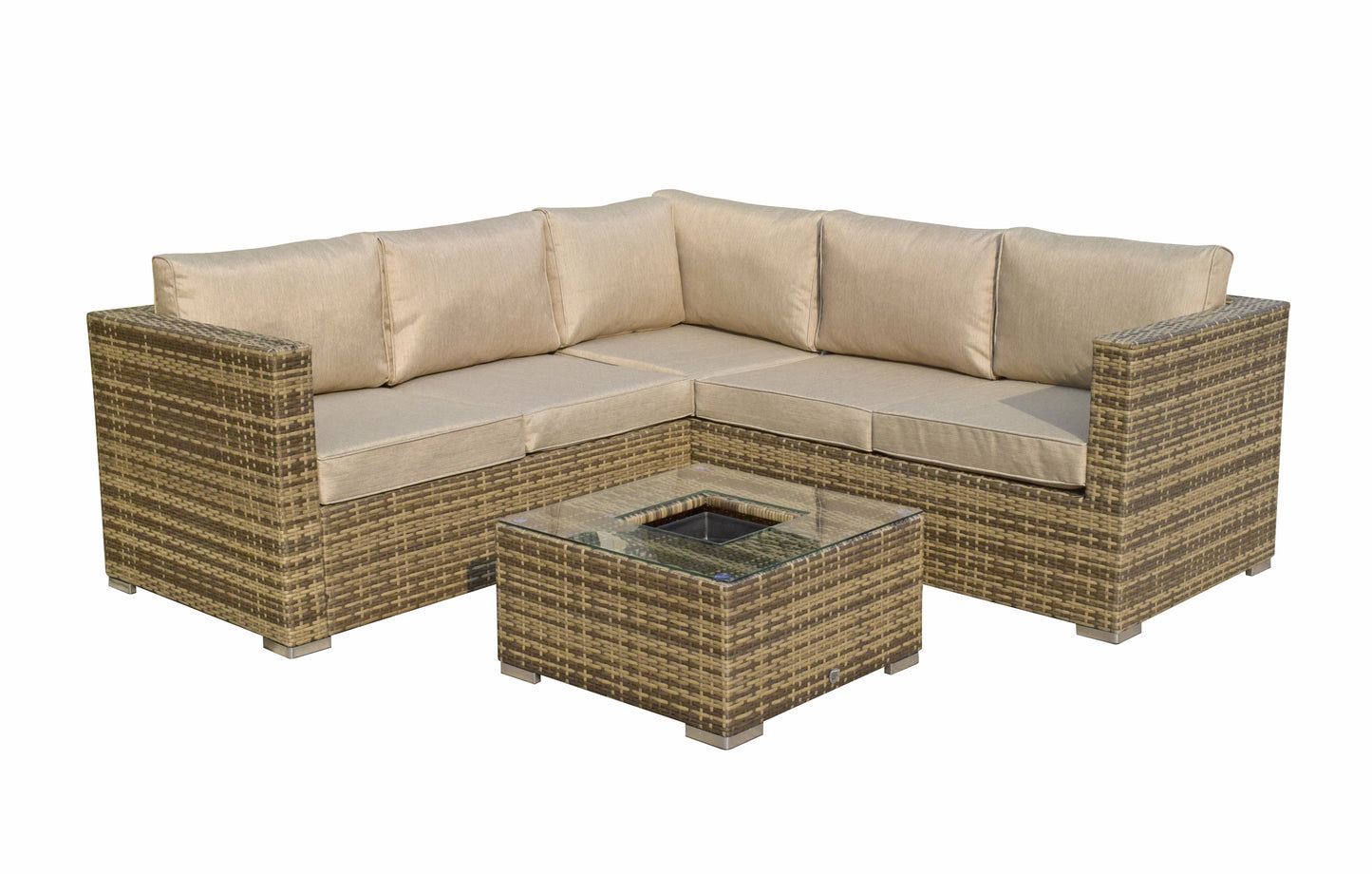 Signature Weave - Outdoor Furniture - Georgia Corner Sofa With Ice Bucket In Coffee Table