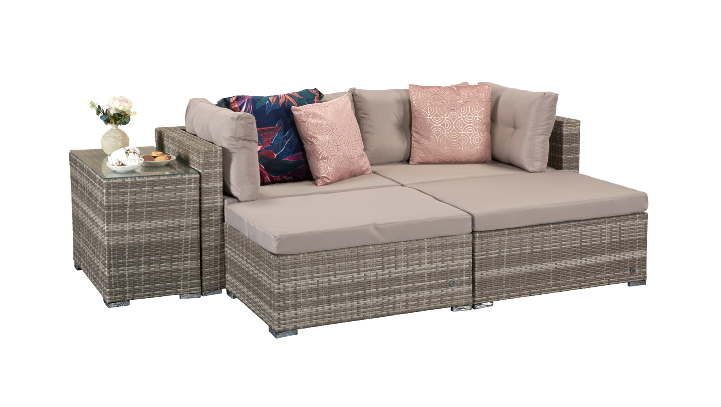 Signature Weave - Outdoor Furniture - Harper - Stackable Sofa Set In Flat Grey Weave