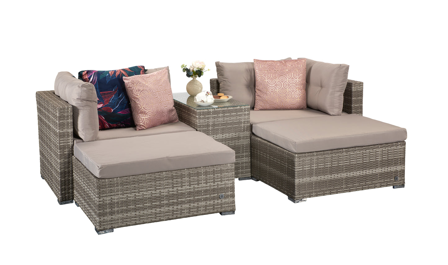 Signature Weave - Outdoor Furniture - Harper - Stackable Sofa Set In Flat Grey Weave
