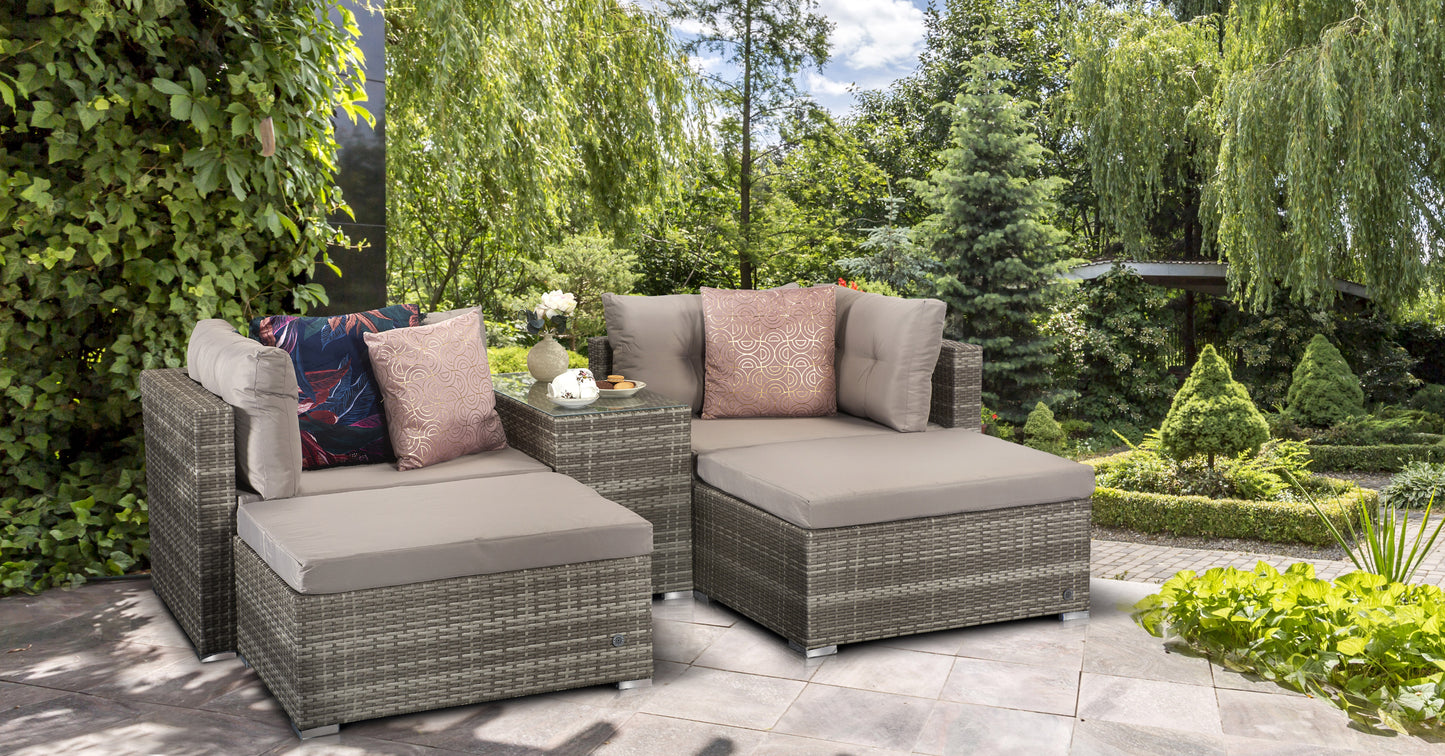 Signature Weave - Outdoor Furniture - Harper - Stackable Sofa Set In Flat Grey Weave