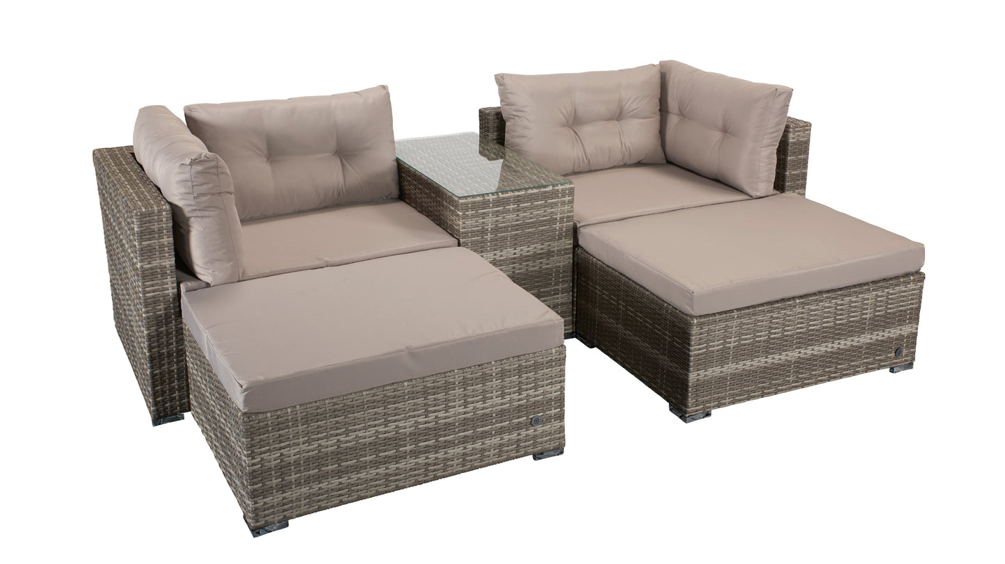 Signature Weave - Outdoor Furniture - Harper - Stackable Sofa Set In Flat Grey Weave