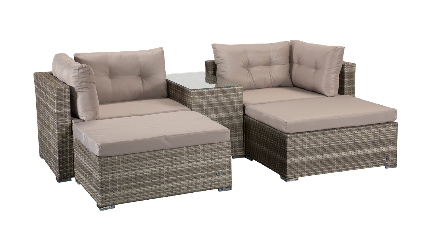 Signature Weave - Outdoor Furniture - Harper - Stackable Sofa Set In Flat Grey Weave
