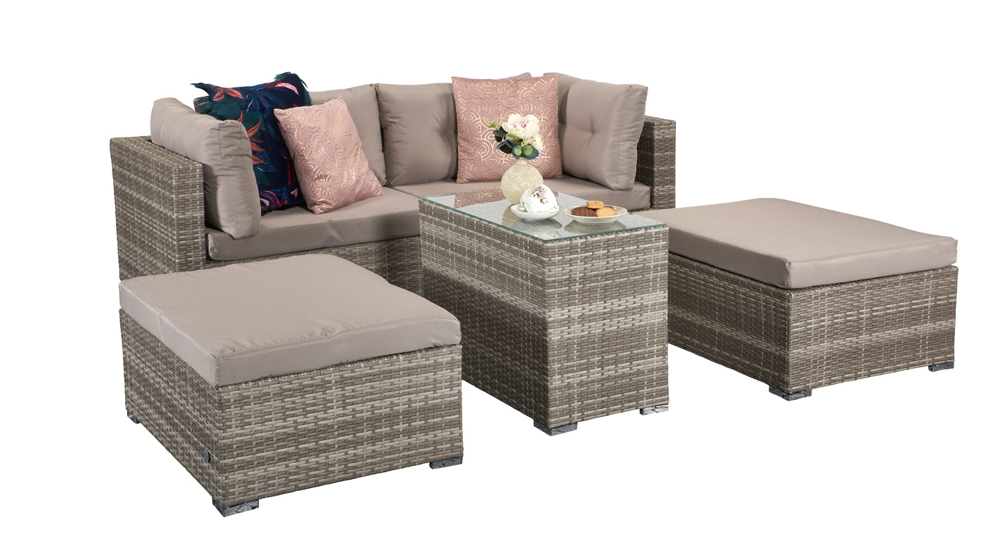 Signature Weave - Outdoor Furniture - Harper - Stackable Sofa Set In Flat Grey Weave