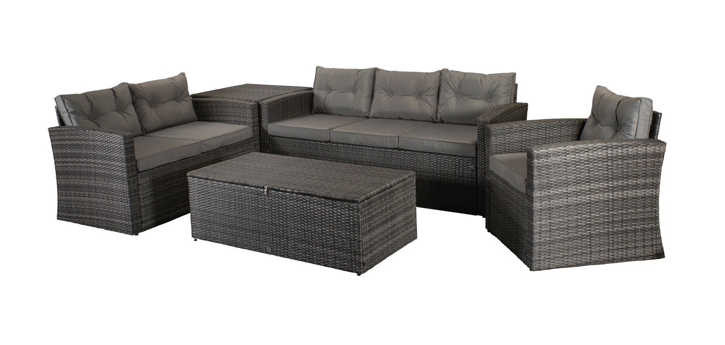Signature Weave - Outdoor Furniture - Holly - 5 Piece Sofa Set In Mixed Grey Steel Frame