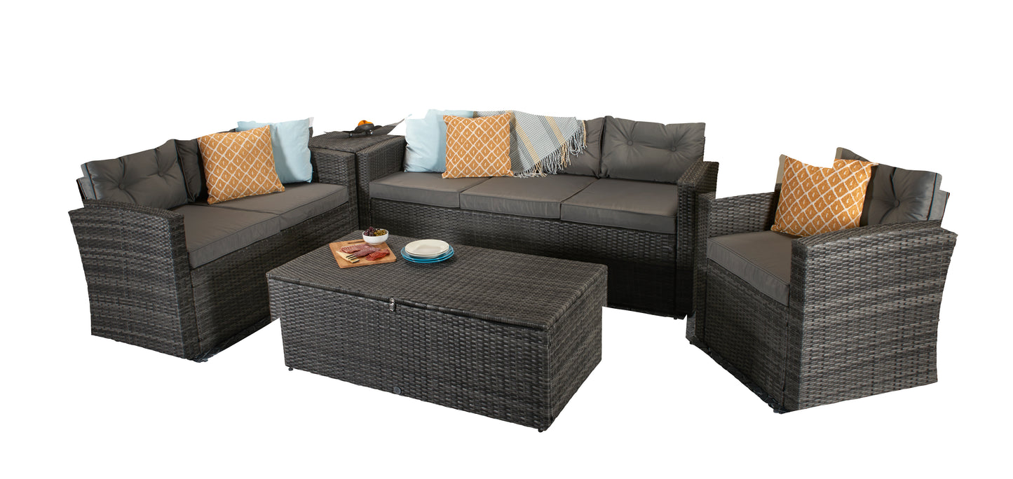 Signature Weave - Outdoor Furniture - Holly - 5 Piece Sofa Set In Mixed Grey Steel Frame