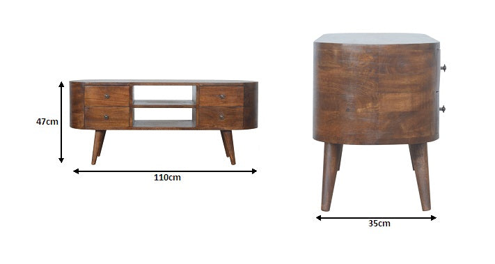 Chestnut Rounded Entertainment Unit