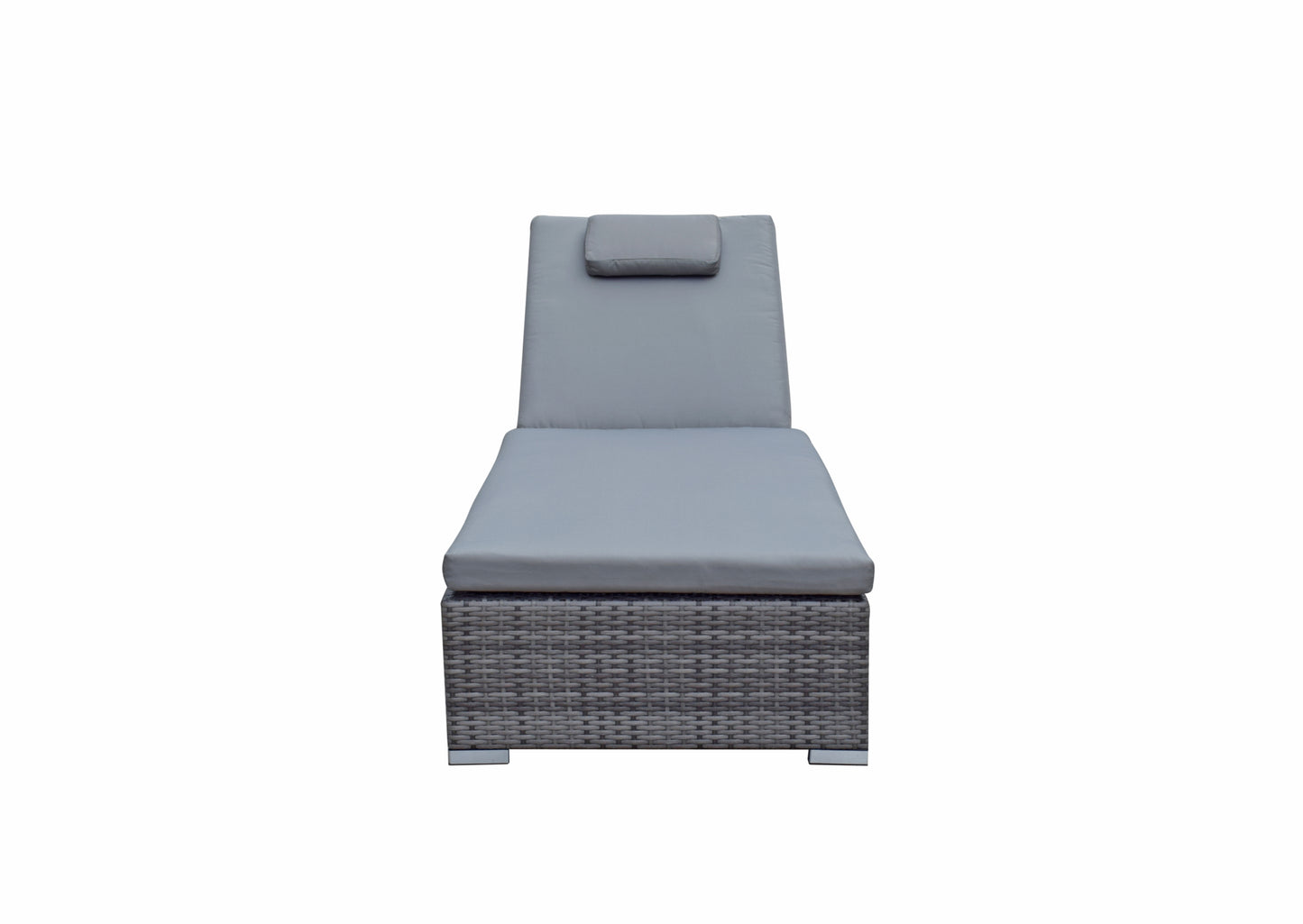 Signature Weave - Outdoor Furniture - Jessica - Pair Of Loungers With Drinks Table In Flat Grey Weave