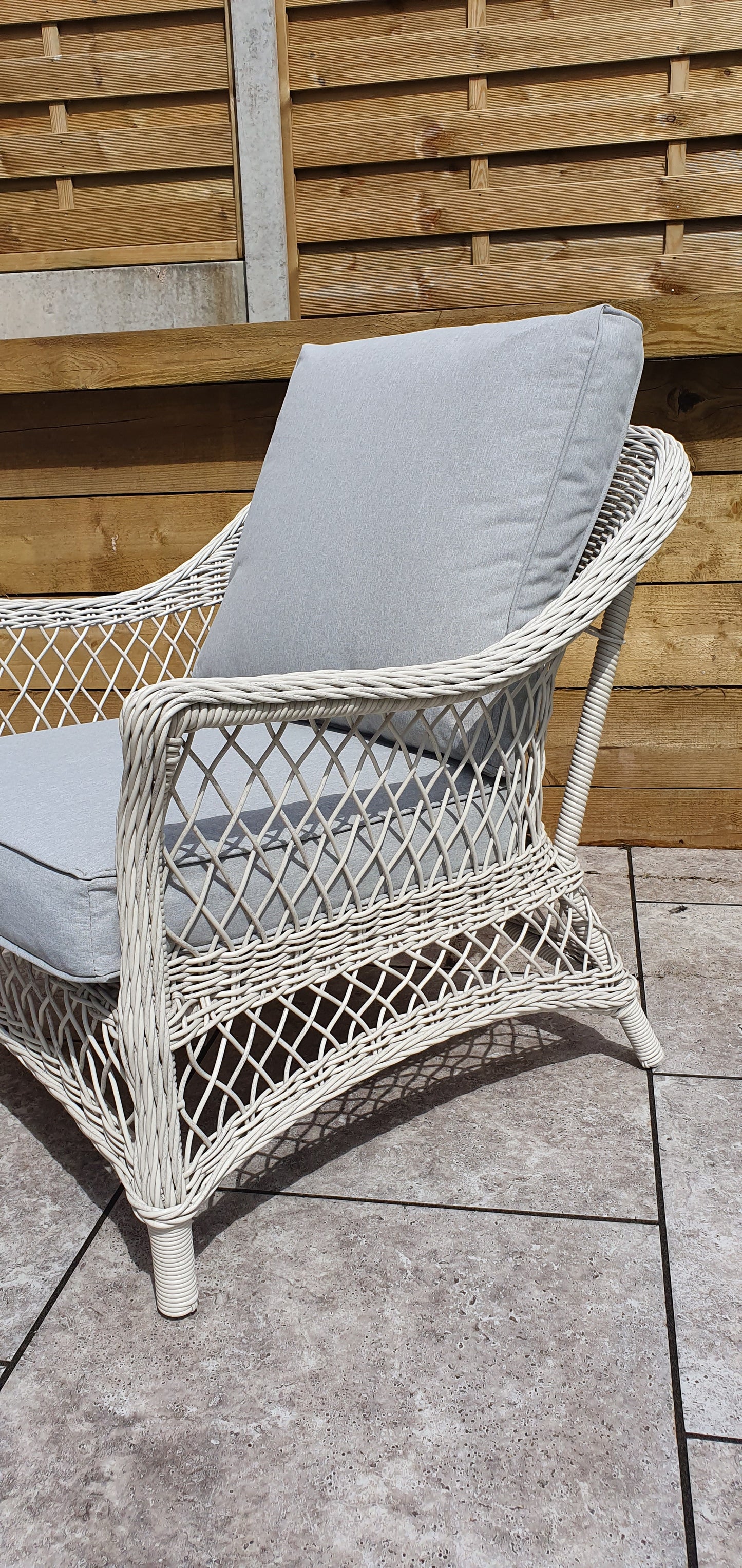 Signature Weave - Outdoor Furniture - Rose - 5 Seat Sofa Set With Coffee Table In Soft White Wicker