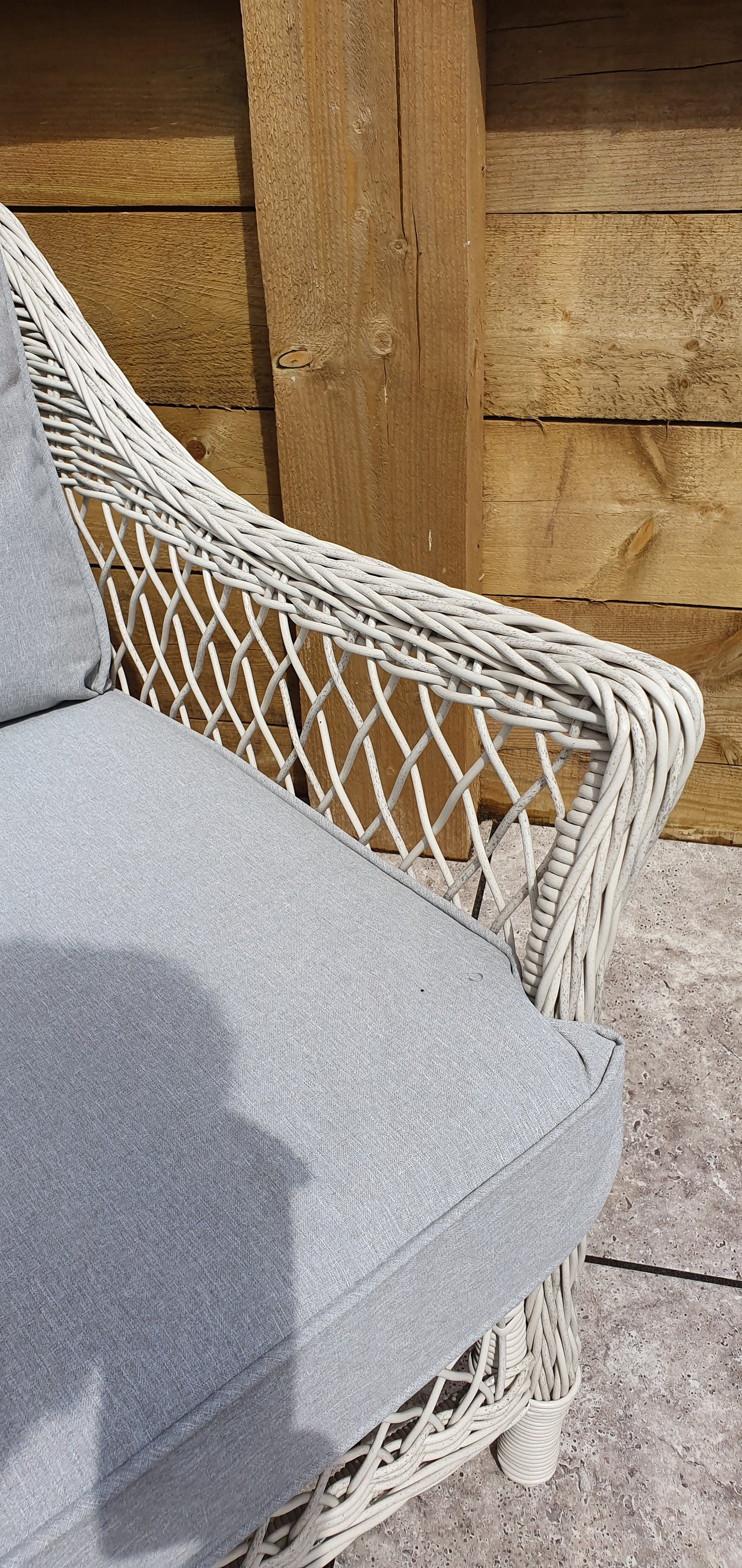 Signature Weave - Outdoor Furniture - Rose - 5 Seat Sofa Set With Coffee Table In Soft White Wicker