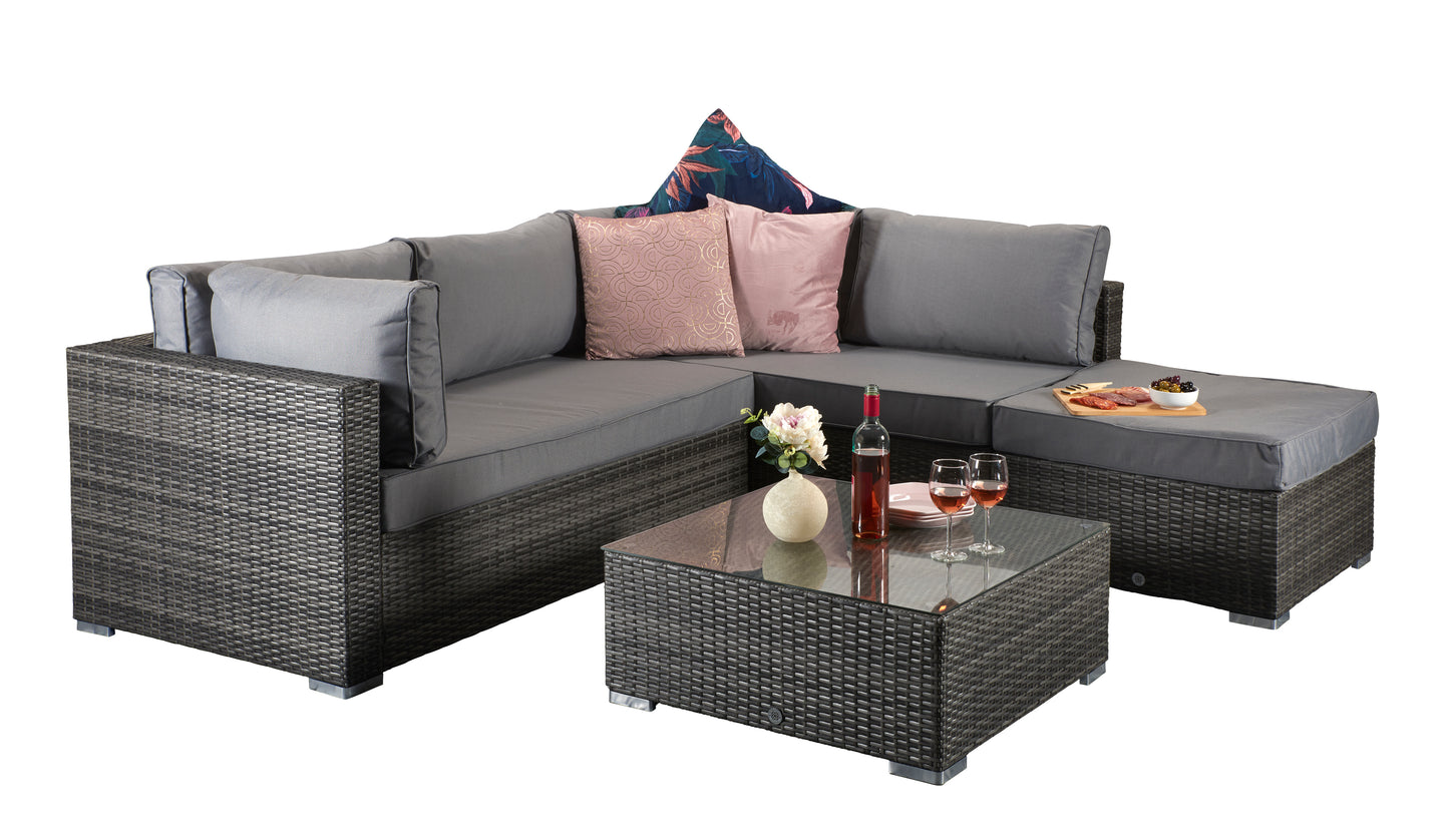 Signature Weave - Outdoor Furniture - Savannah - Corner Sofa In Flat Grey Weave