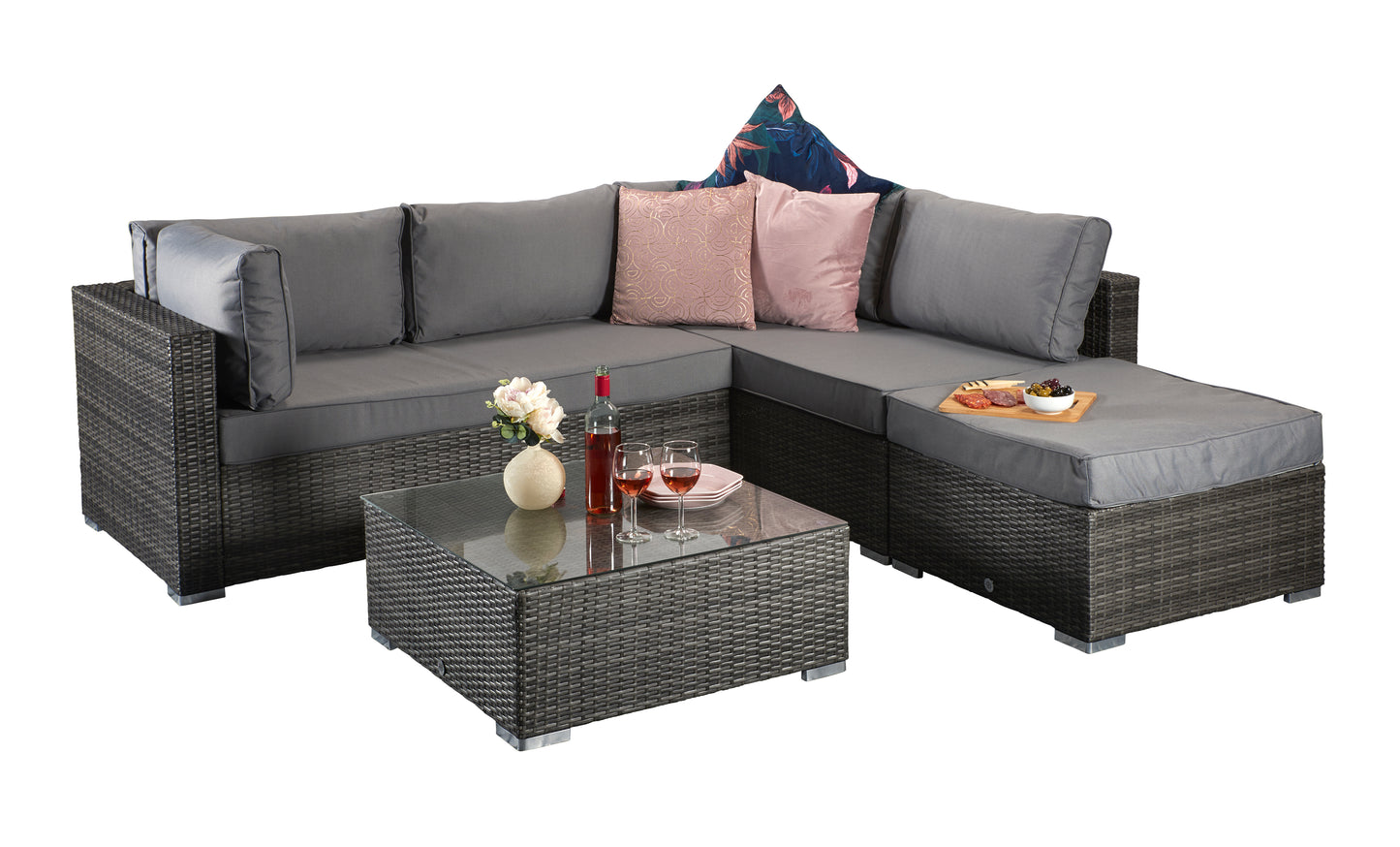 Signature Weave - Outdoor Furniture - Savannah - Corner Sofa In Flat Grey Weave