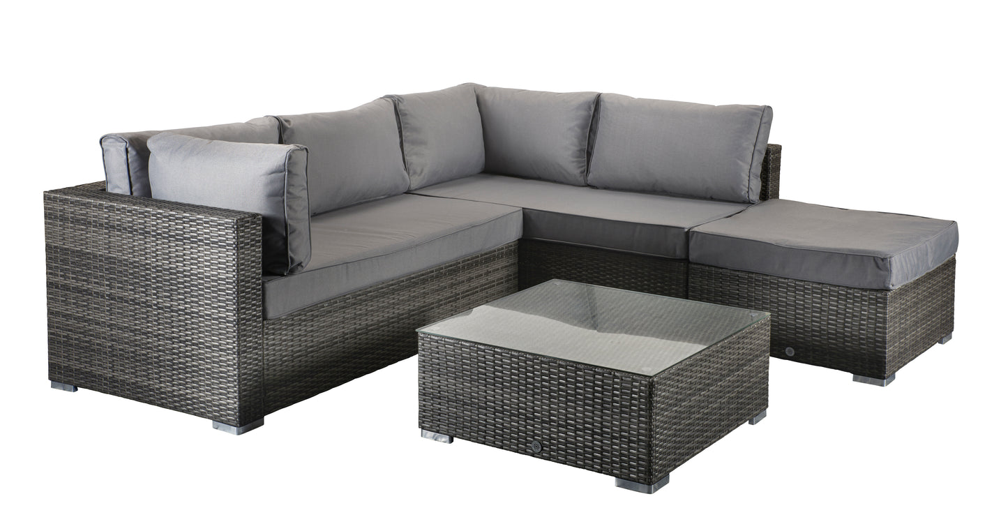 Signature Weave - Outdoor Furniture - Savannah - Corner Sofa In Flat Grey Weave