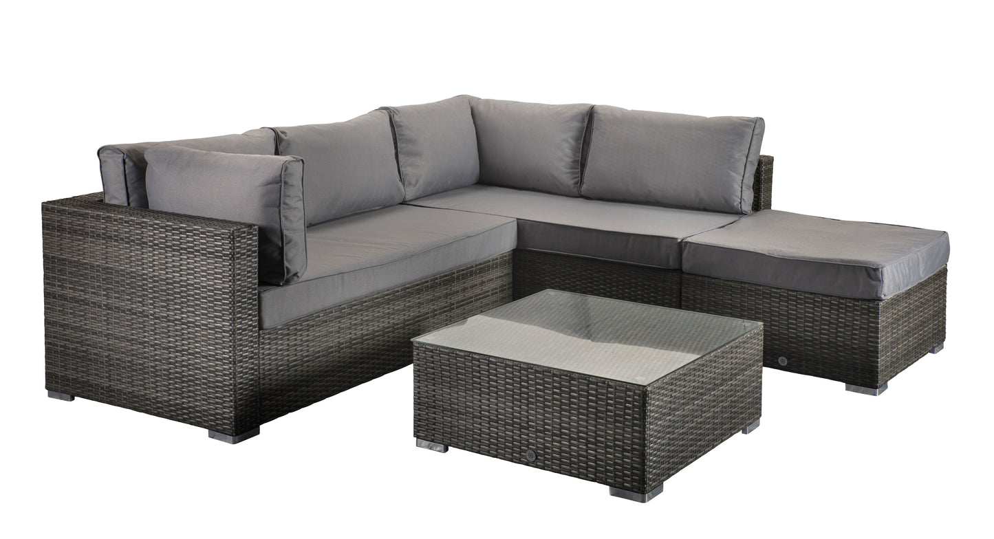 Signature Weave - Outdoor Furniture - Savannah - Corner Sofa In Flat Grey Weave
