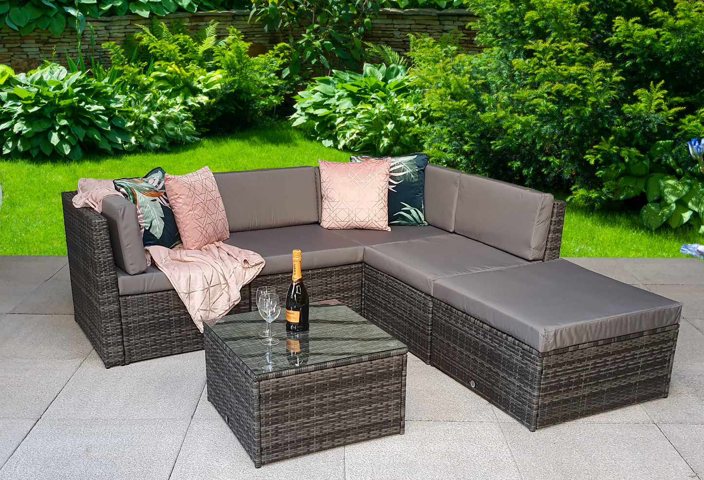 Signature Weave - Outdoor Furniture - Stella - Modular Corner Sofa In Flat Grey Weave
