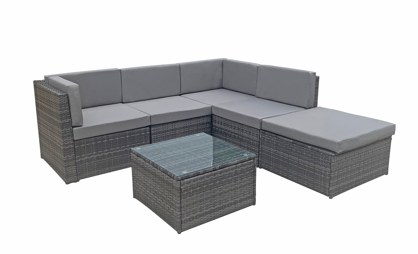 Signature Weave - Outdoor Furniture - Stella - Modular Corner Sofa In Flat Grey Weave