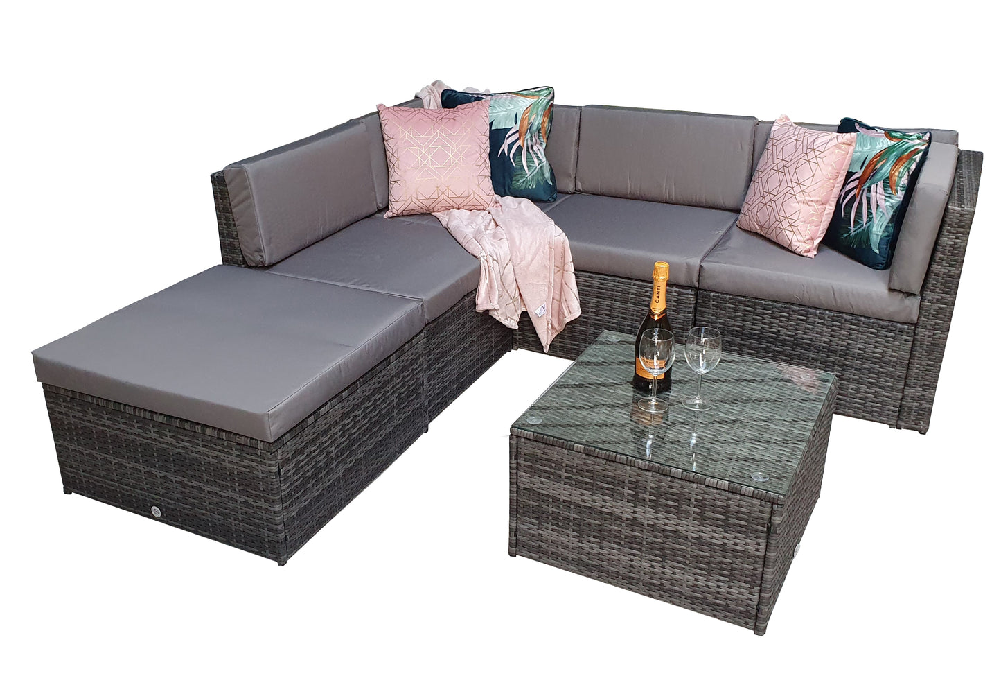 Signature Weave - Outdoor Furniture - Stella - Modular Corner Sofa In Flat Grey Weave
