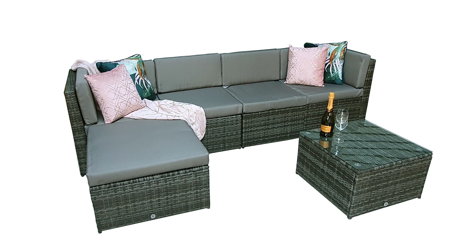 Signature Weave - Outdoor Furniture - Stella - Modular Corner Sofa In Flat Grey Weave
