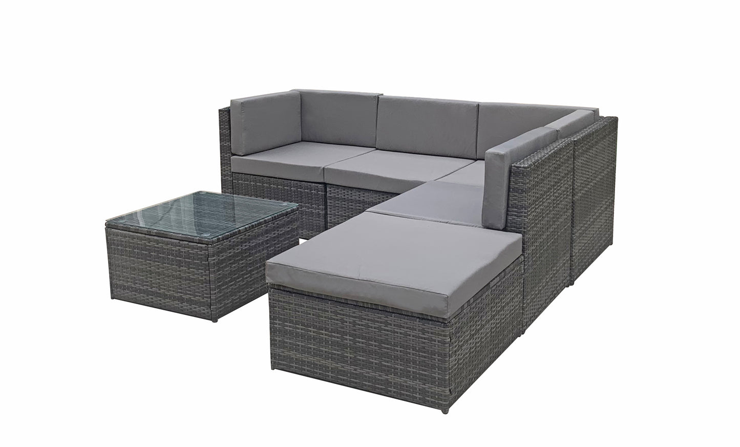 Signature Weave - Outdoor Furniture - Stella - Modular Corner Sofa In Flat Grey Weave