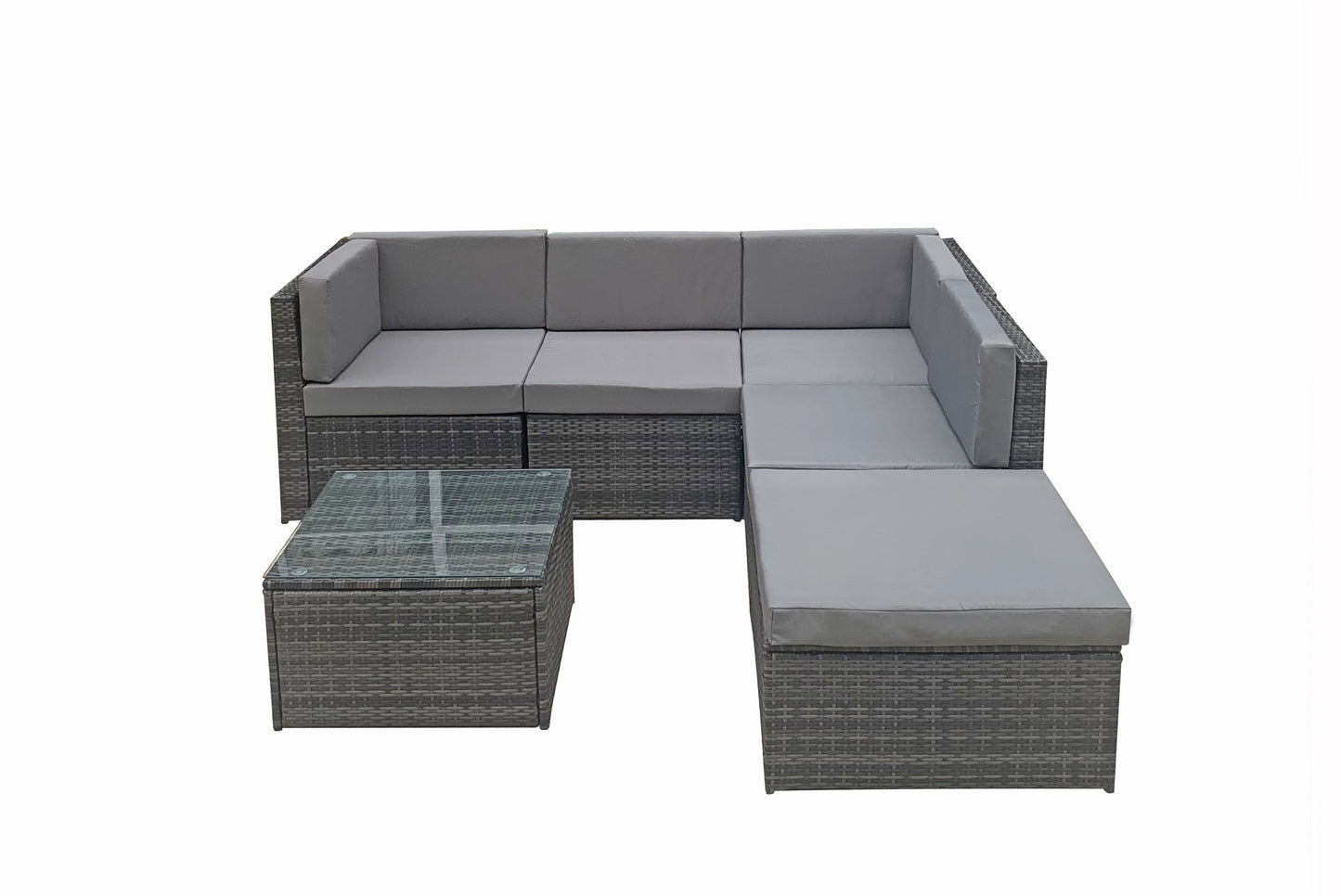 Signature Weave - Outdoor Furniture - Stella - Modular Corner Sofa In Flat Grey Weave