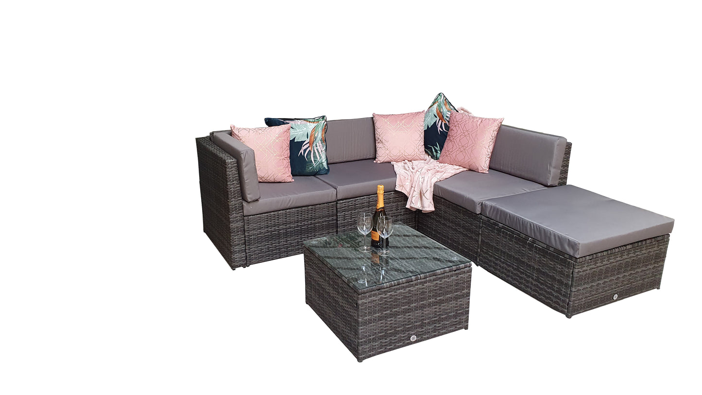 Signature Weave - Outdoor Furniture - Stella - Modular Corner Sofa In Flat Grey Weave