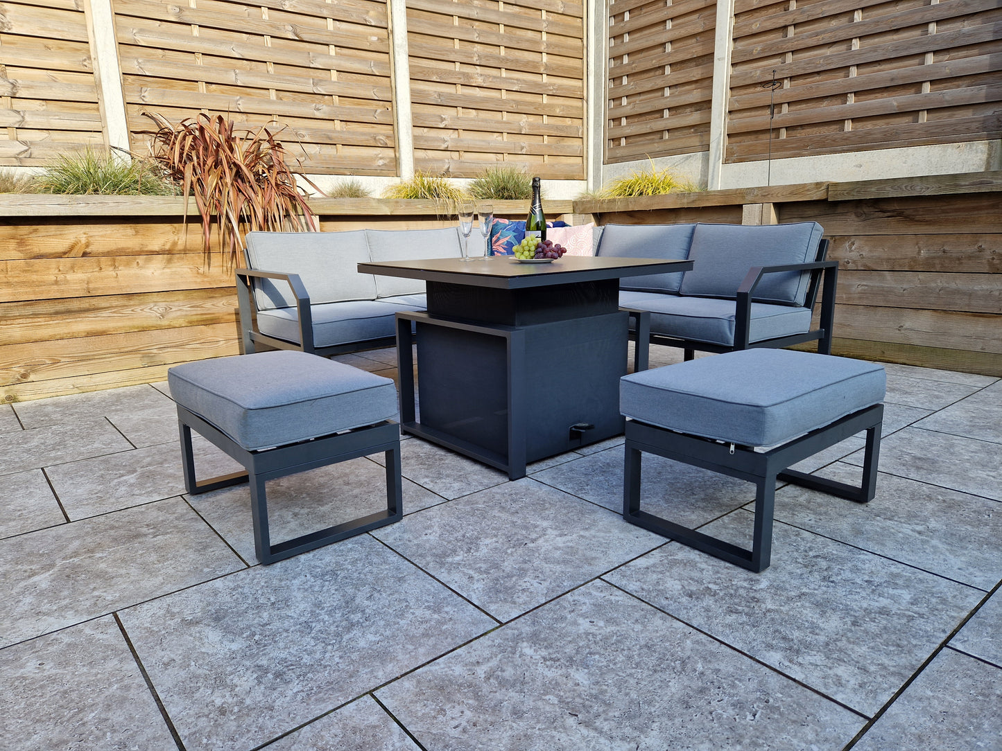 Signature Weave - Alarna Outdoor Corner Lounge Set with Gas Lift Table