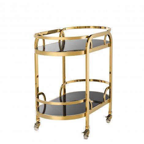 Drinks Trolley - Trolley Oakhurst - Gold Finish with Black Glass by Eichholtz®