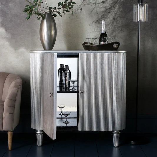 Drinks Cabinet - Coat Silver Leaf Drinks Cabinet by Bodhi